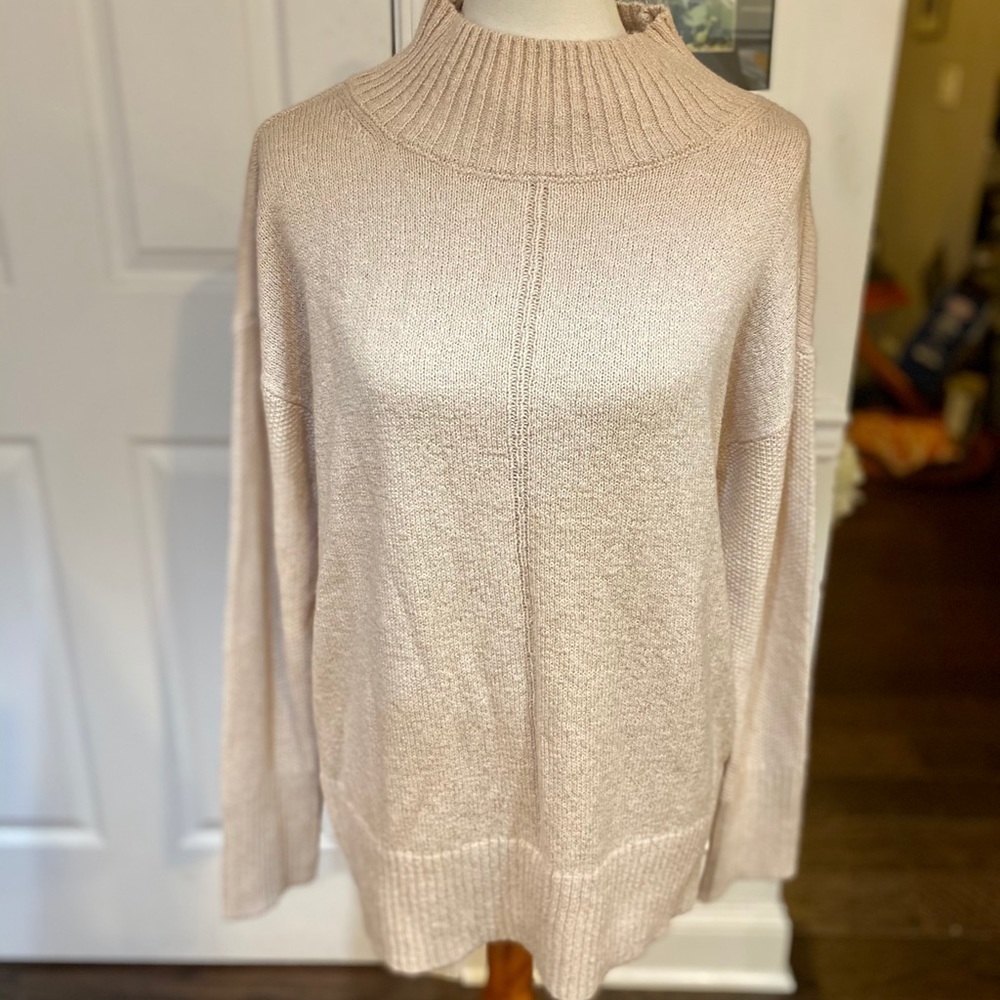 NWT Loft Mock Neck Cream Sweater, Large